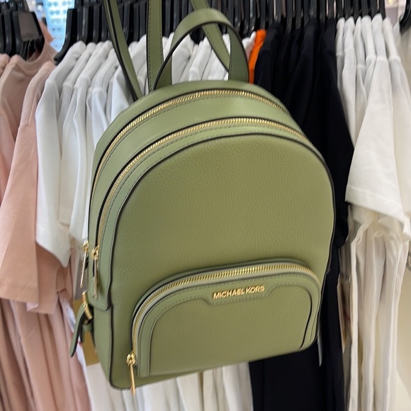 Michael Kors Jaycee Medium Logo Backpack 
Light Sage - Picture 4 of 16